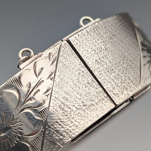 1973年 英国ヴィンテージ 純銀製 ブレスレット 46g Monomil Ltd