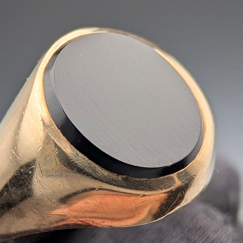 1966年 英國復古 K9金 印章戒指 3.3g(14-16號) 戒指 Fred Manshaw Ltd