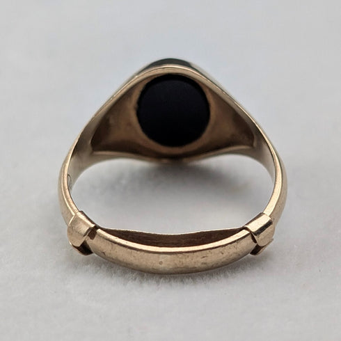 1966年 英國復古 K9金 印章戒指 3.3g(14-16號) 戒指 Fred Manshaw Ltd