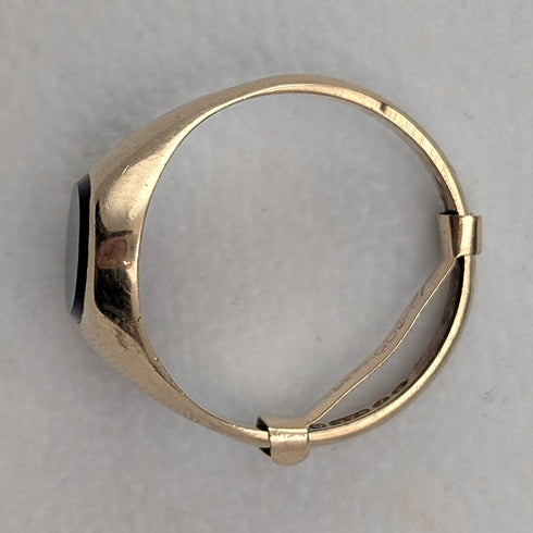 1966年 英國復古 K9金 印章戒指 3.3g(14-16號) 戒指 Fred Manshaw Ltd