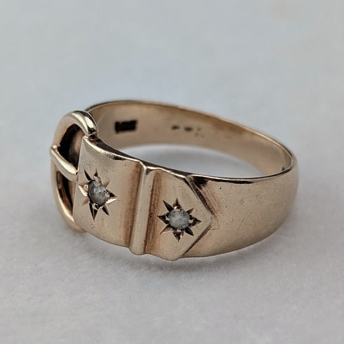 1969年 英国ヴィンテージ K9ゴールド ヴィクトリアンデザインリング(15号) 指輪