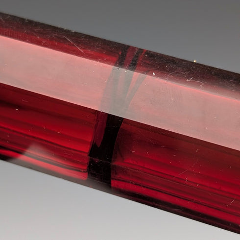 英國古董 800銀蓋 紅寶石紅玻璃 雙頭 攜帶用香水瓶