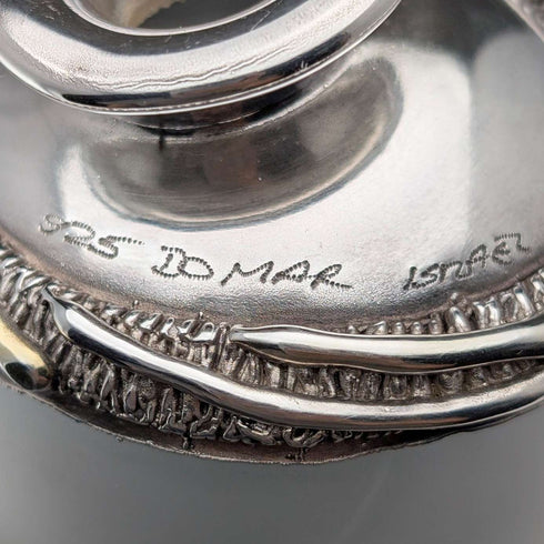 Early 20th Century Silver Overlay & Avalon Decorated Frosted Glass Perfume Bottle, DOMAR