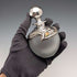 Early 20th Century Silver Overlay & Avalon Decorated Frosted Glass Perfume Bottle, DOMAR