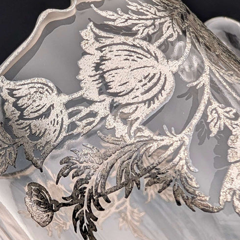 米国ヴィンテージ シルバーオーバーレイ シュガーボウル&クリームジャグ Silver City Glass Co