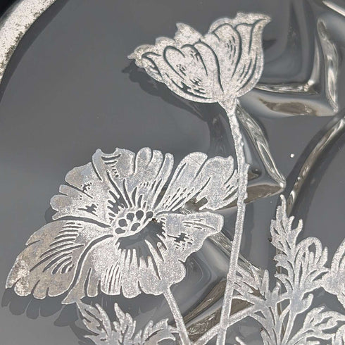 美國復古銀覆蓋小盤 直徑18cm Silver City Glass Co