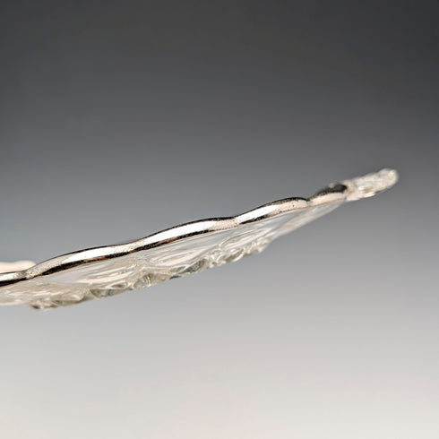 米国ヴィンテージ シルバーオーバーレイ スモールディッシュ 直径18cm Silver City Glass Co