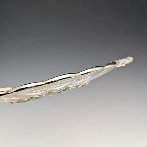 美國復古銀覆蓋小盤 直徑18cm Silver City Glass Co