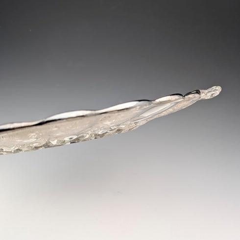 米国ヴィンテージ シルバーオーバーレイ ラージディッシュ 直径28cm Silver City Glass Co