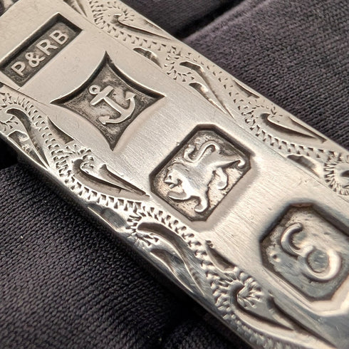 1979年 英国 純銀製 インゴットペンダント純銀ネックレス付 計24g P&RB