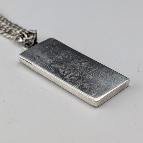 1979年 英国 純銀製 インゴットペンダント純銀ネックレス付 計24g P&RB