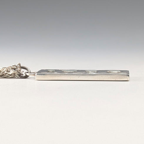 1979年 英国 純銀製 インゴットペンダント純銀ネックレス付 計24g P&RB