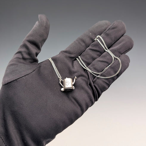 ヴィンテージ 純銀製ジョウロ型ペンダント 純銀ネックレス付き 計7.2g