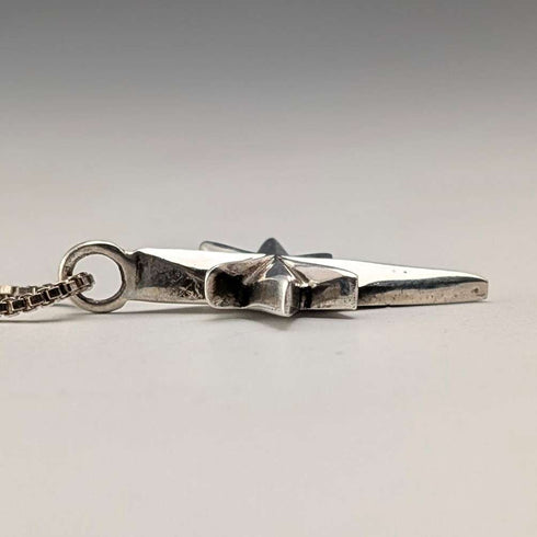 Vintage Sterling Silver Star Pendant with Sterling Silver Necklace, Total 8g