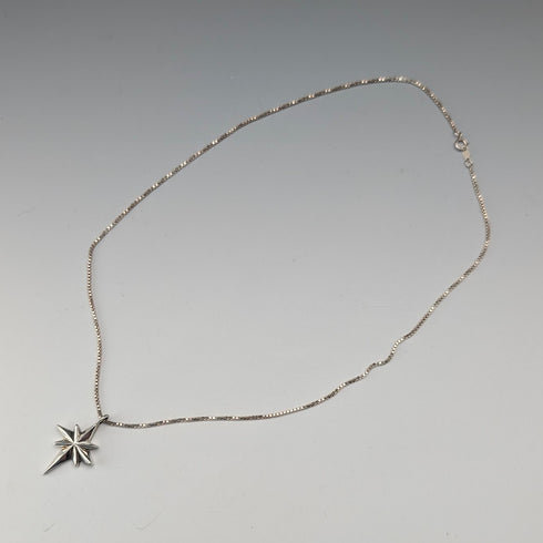復古純銀星形墜飾 附純銀項鍊 總重8g