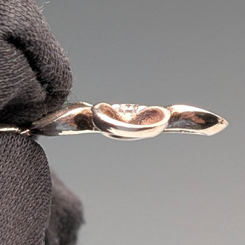 ヴィンテージ 石付き純銀製フローラルペンダント 純銀ネックレス付き 計2g