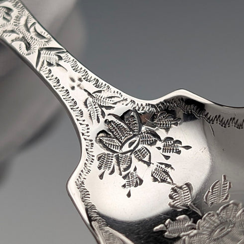 1893 Antique British Sterling Silver Tea Caddy Spoon 11.4g George Maudsley Jackson
