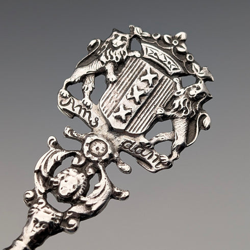 1920s Dutch Antique Silver Tea Strainer, 31g, Hendrick Hoojikass