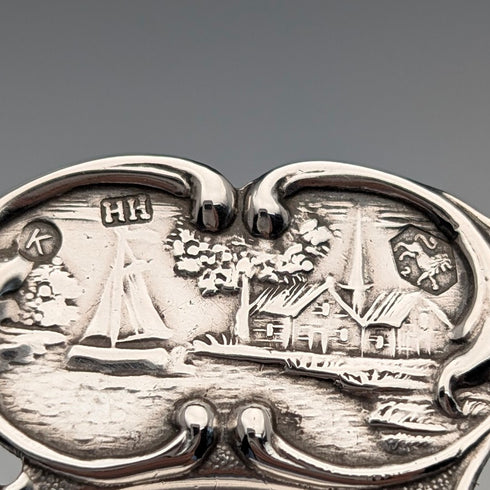 1920s Dutch Antique Silver Tea Strainer, 31g, Hendrick Hoojikass