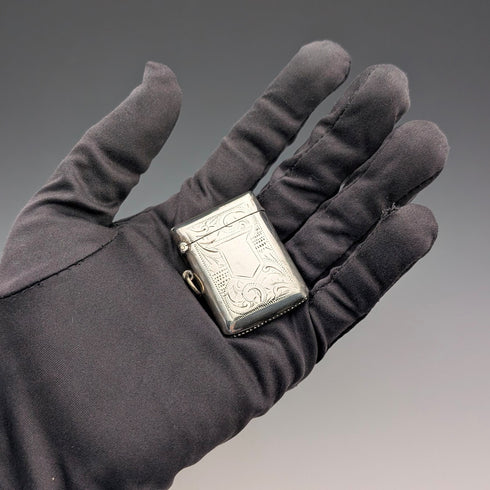 1911 British Antique Sterling Silver Vesta Case 18g Match Case Arthur Barnett & Co