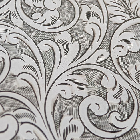 1907年 英國古董 純銀製 雪茄盒 精細浮雕裝飾 163g Joseph Gloster