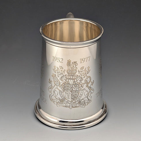 1977年 英国エリザベスⅡ世 シルバージュビリー 純銀製 タンカード 338g Yorkshire Mint