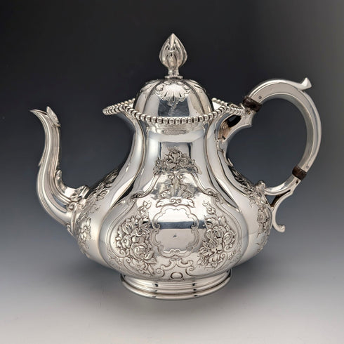 1863年 英国アンティーク シルバープレート製 ティーセット 3点セット Thomas Bradbury