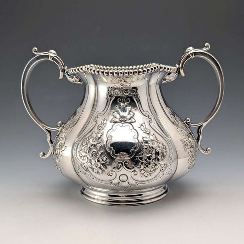 1863 British Antique Silver Plate Tea Set, 3-Piece Set, Thomas Bradbury