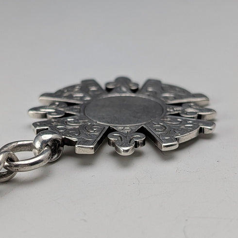 1894年 英國古董 純銀製阿爾伯特鍊 60g 純銀獎章懷錶鏈