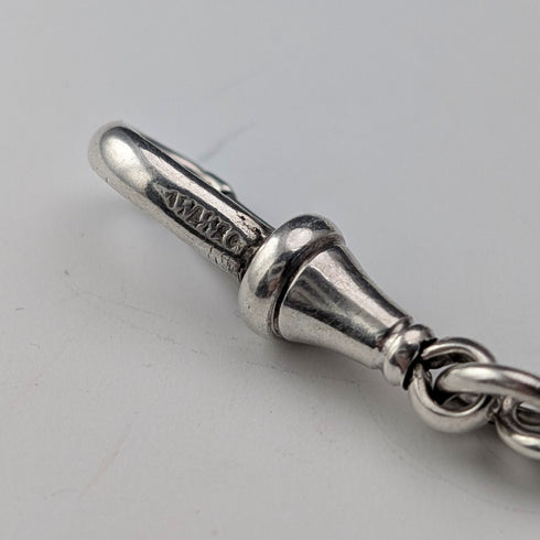 1912年 英國古董 純銀製阿爾伯特鍊 32g 純銀獎章懷錶鏈