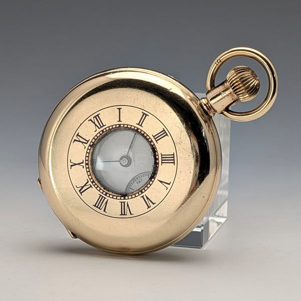 1917年頃 米国アンティーク ウォルサム 懐中時計 金張りハーフハンター 整備済