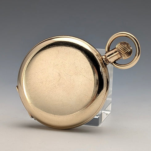 1917年頃 米国アンティーク ウォルサム 懐中時計 金張りハーフハンター 整備済