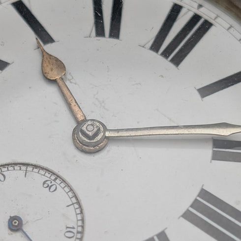 1888年 英國古董 純銀錶殼 鍵上鍊 大型懷錶 直徑56mm 運作良好