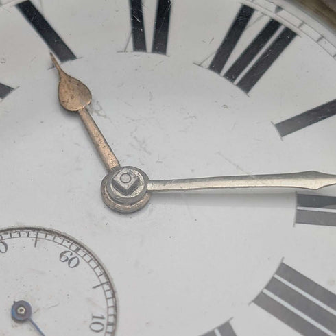 1888年 英國古董 純銀錶殼 鍵上鍊 大型懷錶 直徑56mm 運作良好