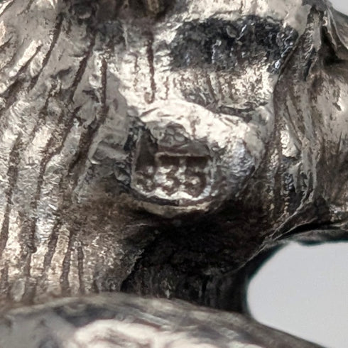 復古835銀製熊迷你雕像49g