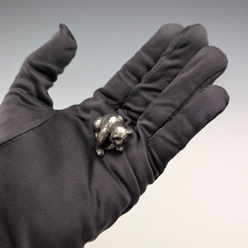 復古835銀製熊迷你雕像49g