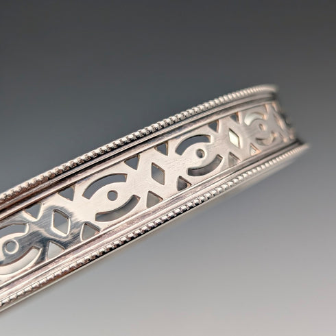 British Vintage Silverplate Oval Small Gallery Tray, 17cm Wide, Barker Ellis