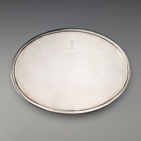 British Vintage Silverplate Oval Small Gallery Tray, 17cm Wide, Barker Ellis