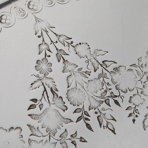 英國古董 鍍銀圓形托盤 直徑30cm WCG