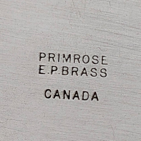 ヴィンテージ シルバープレート製 丸型 小型ギャラリートレイ 直径30cm Primrose E.P. Brass