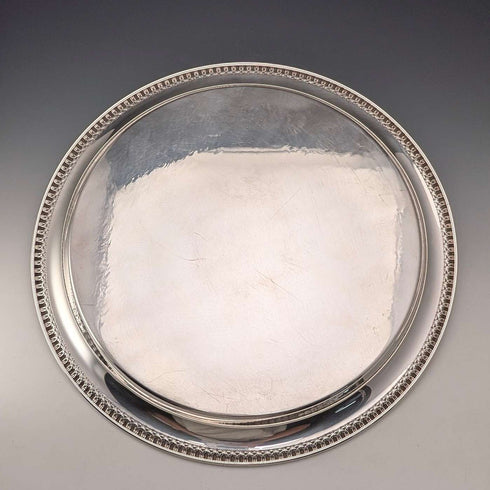 英國復古銀鍍層大型圓形托盤 直徑36cm International Silver