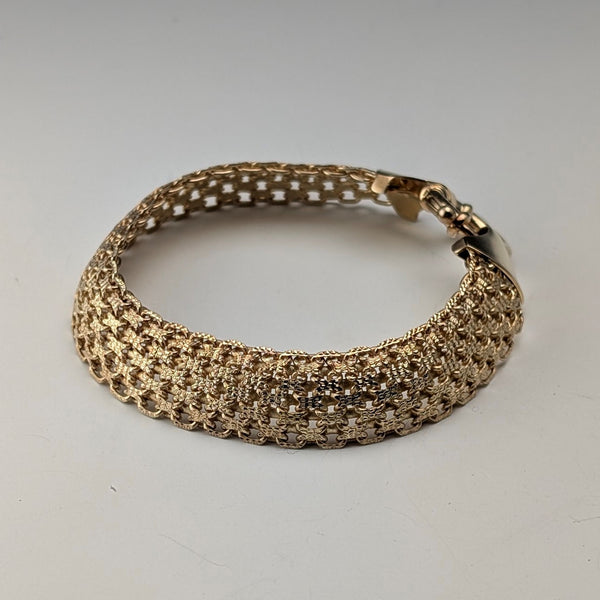 Vintage Sterling Silver Gold-Plated Mesh Bracelet, 20g