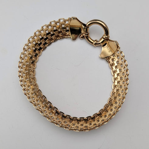 ヴィンテージ 純銀製 ゴールドメッキ メッシュ ブレスレット 20g