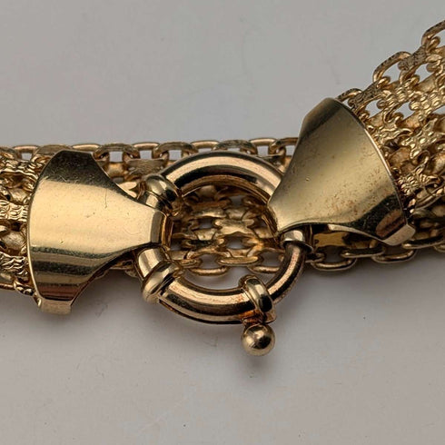 Vintage Sterling Silver Gold-Plated Mesh Bracelet, 20g