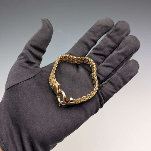 Vintage Sterling Silver Gold-Plated Mesh Bracelet, 20g