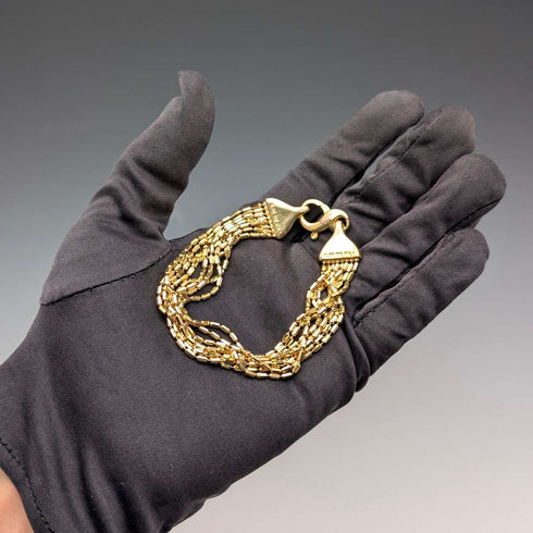 Vintage Sterling Silver Gold-Plated Rope Bracelet 18g MILOR ITALY