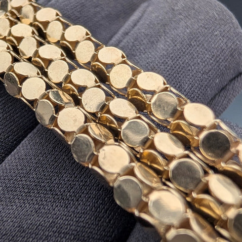 ヴィンテージ 純銀製 ゴールドメッキ スネークチェーン ブレスレット 18g