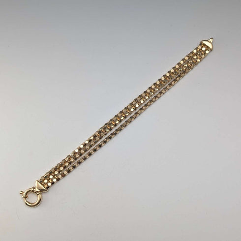 Vintage Sterling Silver Gold-Plated Snake Chain Bracelet 18g