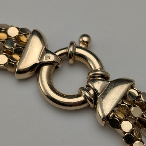 ヴィンテージ 純銀製 ゴールドメッキ スネークチェーン ブレスレット 18g