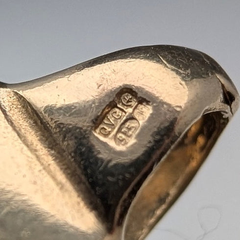 ヴィンテージ 純銀製 ゴールドメッキ スネークチェーン ブレスレット 18g